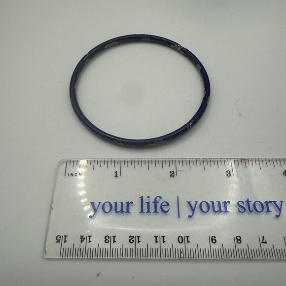 Vintage Cloisonné Flower Bangle Bracelet - Picture 6 of 6